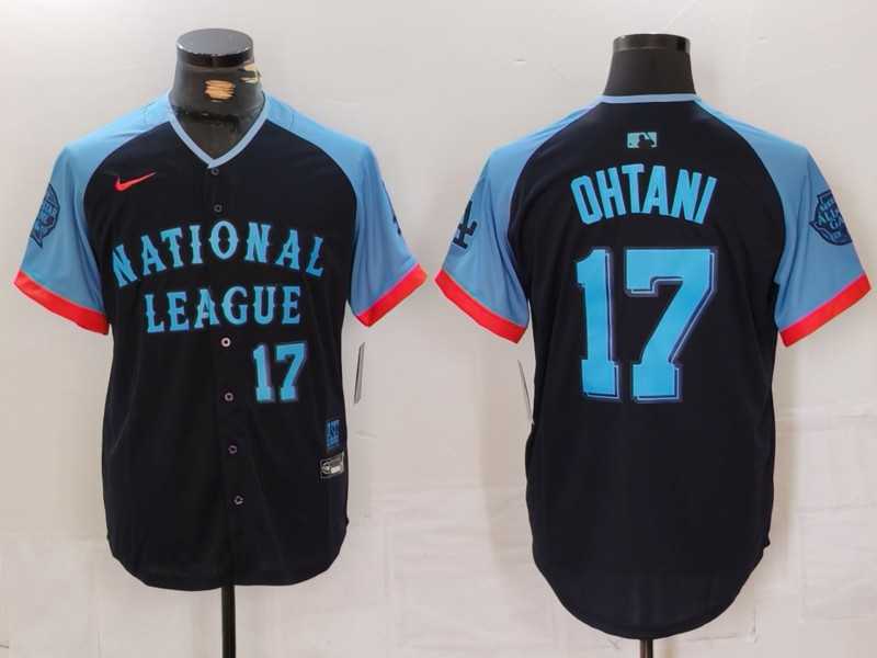 Mens Los Angeles Dodgers #17 Shohei Ohtani Number Navy 2024 All Star Limited Stitched Jersey->2024 mlb all-star->MLB Jersey